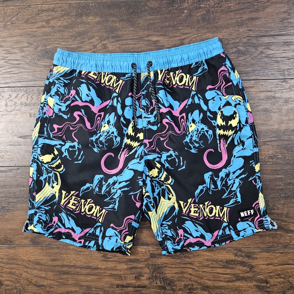 Neff x Marvel Venom Print Board Shorts Size Medium
